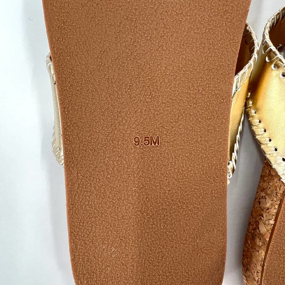 JACK ROGERS Shoes Womens 9.5 Gold Cork Thelma Comfort Flip Flop Sandal Thong - Picture 9 of 9